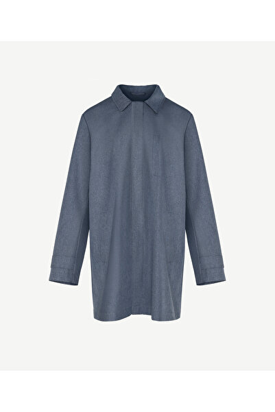 Yargıcı Gömlek Yaka Cep Detaylı Manşeti Apoletli Erkek Pardösü