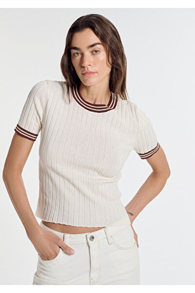 Mavi Piped Detail Ecru Knitwear Fitted / Body-Fitting Cut 1710843-70048