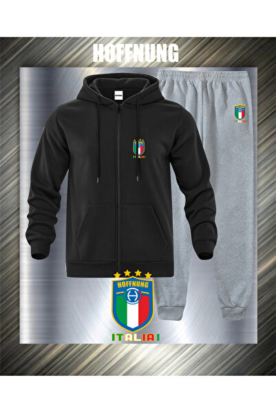 HOFFNUNG Unisex Ανδρικό/Γυναικείο Σετ αθλητικής φόρμας ITALIA Unisex με κουκο...