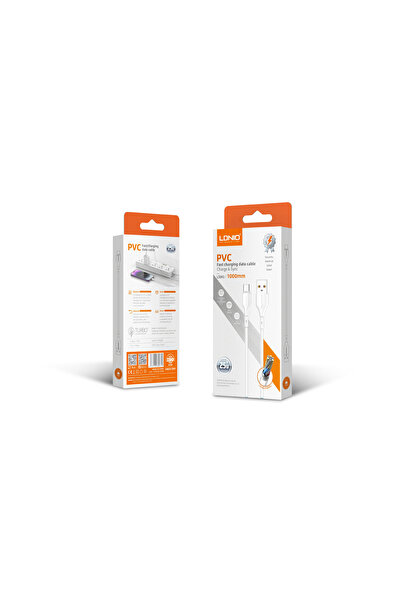 LDNIO USB cable – Type C, LDNIO, 25 W, 1m, for iPhone 5–14, fast charging, wh...