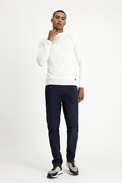 Kiğılı Pulover din tricot din bumbac, slim fit, cu jumătate de gât