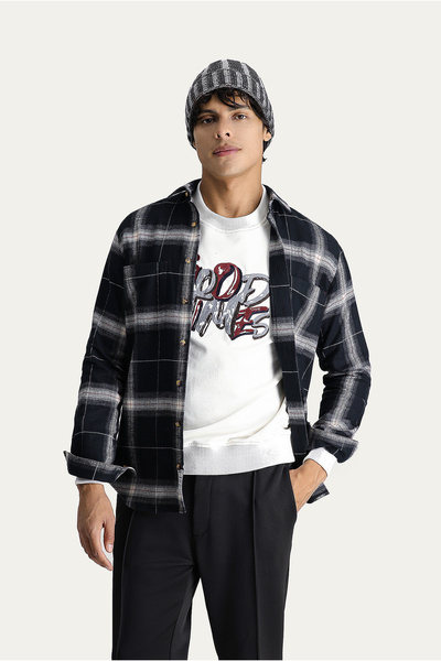 Kiğılı قميص حطاب قطني بأكمام طويلة ونمط منقوش