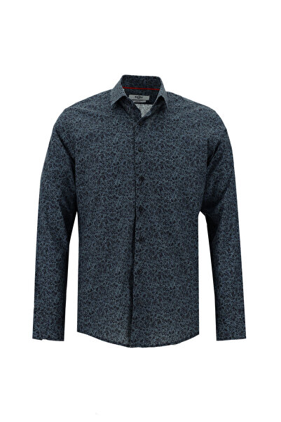 Kiğılı Cămașă din bumbac slim fit cu imprimeu - mânecă lungă