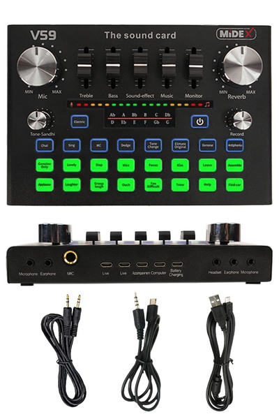 Midex Vs9 Canlı Yayın Ses Kartı Efektli Radyo Mikseri Tiktok (TELEFON VE PC P...