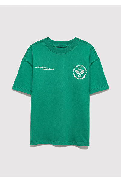 Mavi Printed Green T-Shirt Oversized / Wide Fit 6610401-71697