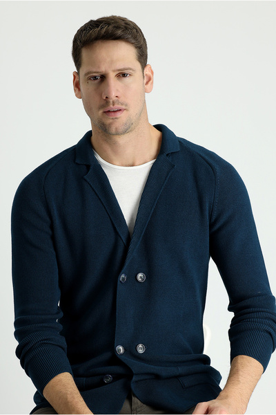 Kiğılı Регулярний крій, бавовняний кардиган з кишенями та хрестоподібним коміром