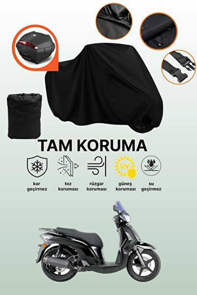 dokaca حقيبة خلفية سوداء متوافقة مع دراجة نارية Kymco People S 200i
