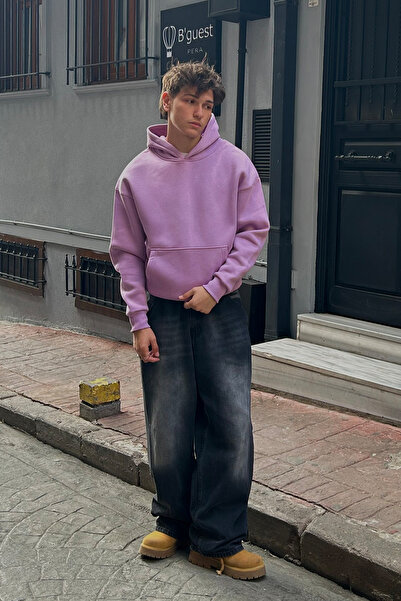Sekizbiraltı Hanorac de bază oversize unisex violet