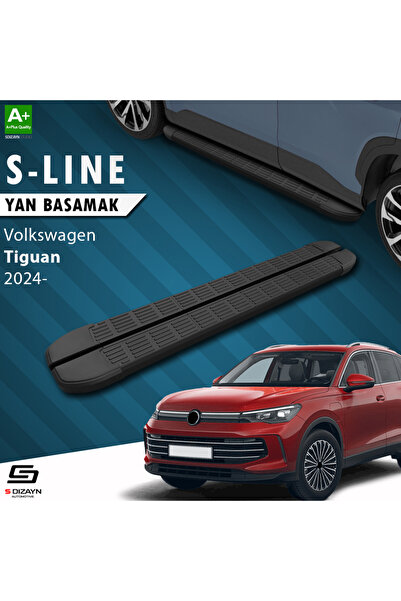 S Dizayn VW Tiguan 3 S-Line Siyah Yan Basamak 183 Cm 2024 Üzeri A+ Kalite VW-...
