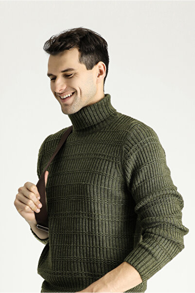 Kiğılı Turtleneck Slim Fit Slim Fit Patterned Knitwear Sweater