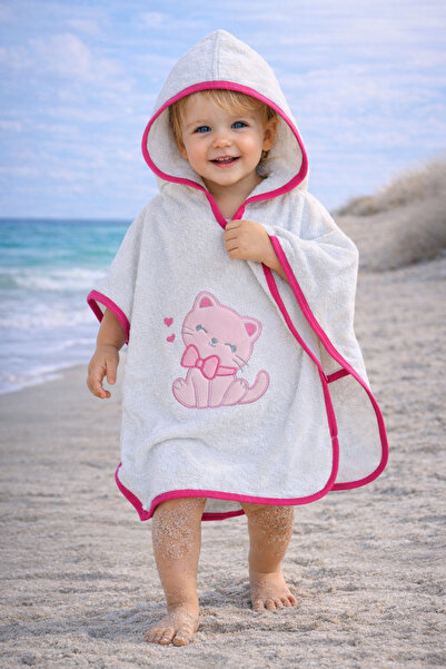 Tomuycuk %100 Pamuklu & Başlıklı Pareo Bebek Bornozu - Yumuşak & Su Emici Beb...