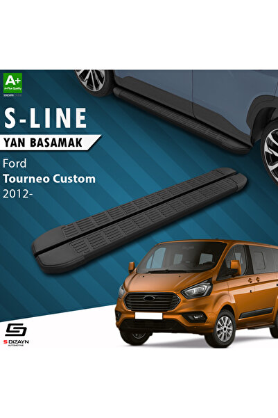 S Dizayn Ford Tourneo Custom Kısa Şase S-Line Siyah Yan Basamak 203 Cm 2012-2...