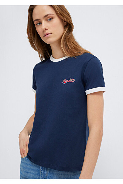 Mavi Logo Printed Navy Blue T-Shirt Regular Fit / Normal Cut 1613864-82318