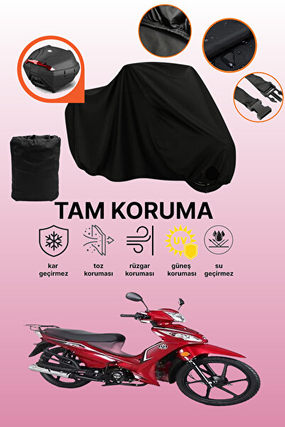 dokaca Kuba Ege 50 Compatible Motorcycle Tarpaulin Compatible with Black Rear...