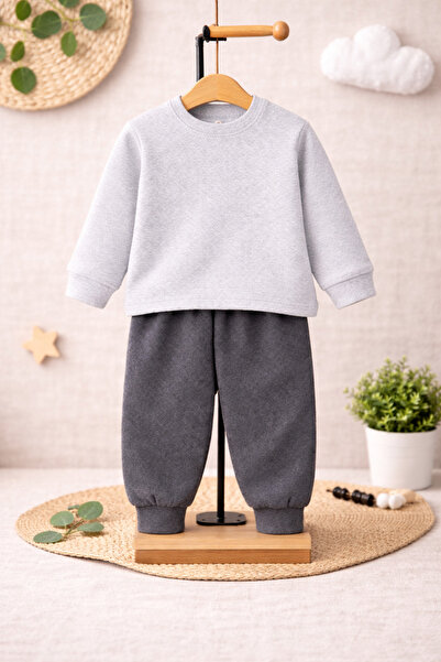 Yumozo Çocuk Eşofman Takımı Alt Üst Pamuklu 3-7 Yaş Unisex Kaşkorse Rahat Spo...