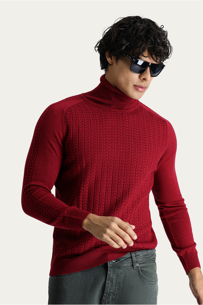 Kiğılı Pulover de tricotaj cu model slim fit cu gât roscat