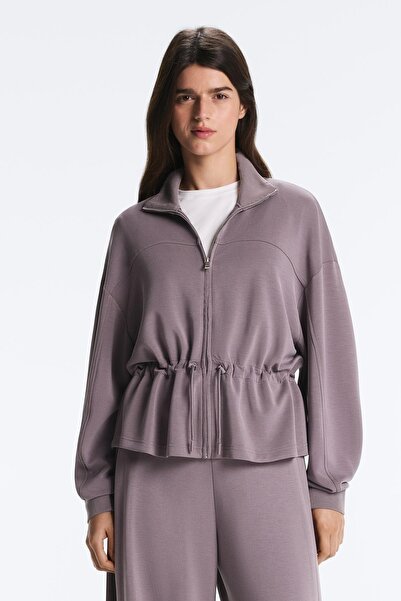 Oysho Soft-touch modal jacket with adjustable waist and high collar