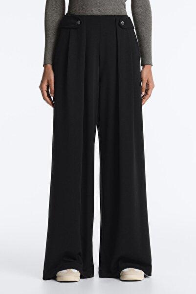 Oysho Soft-touch modal wide-leg trousers with pleat waist detail
