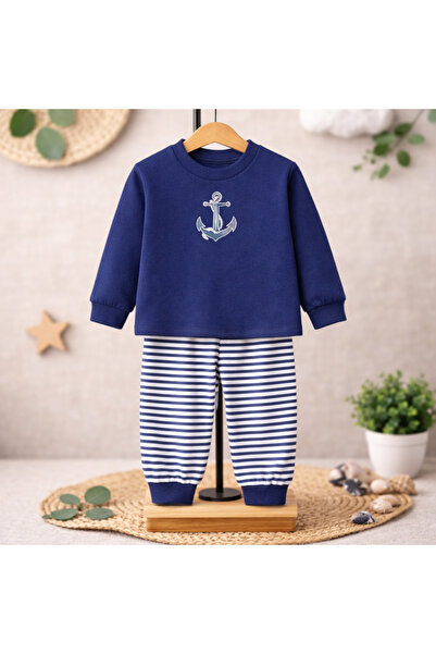 Yumozo Erkek Çocuk Pijama Takımı Çizgili Pamuklu Alt Üst 3-7 Yaş Rahat Ev Giyim