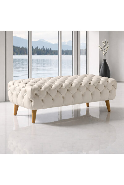 Smarto relax Swiss Style Puf, Babyface Kaplama, 110x45x40 cm,Ayaklı, Kapitone