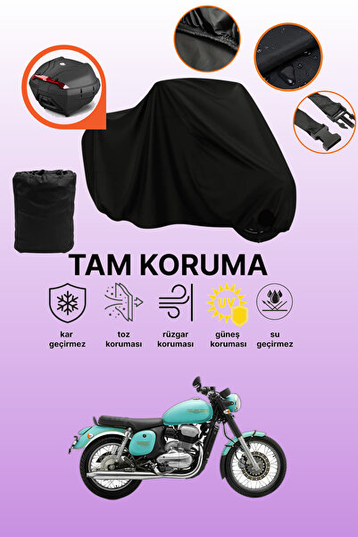 dokaca Jawa Forty Two Compatible Motorcycle Tarpaulin Compatible with Black R...