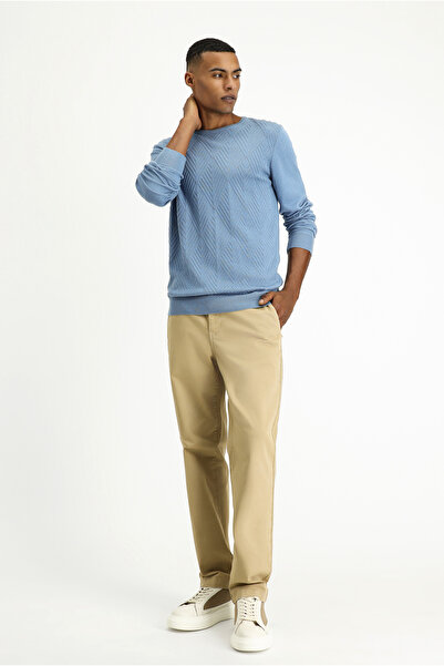 Kiğılı Pulover din tricotaje de bumbac cu decolteu rotund, croială slim, cu m...