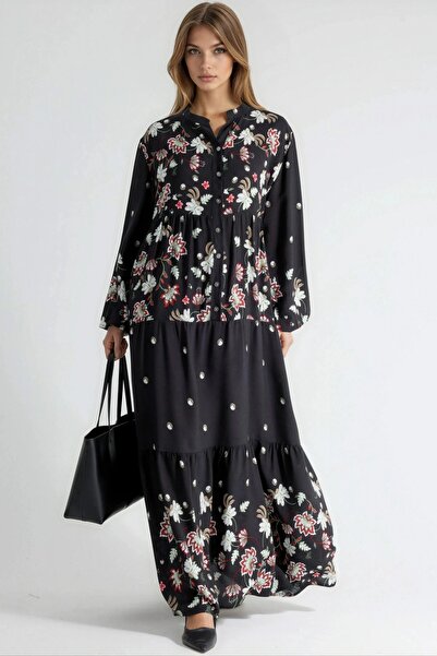 Hiccup Patterned V-Neck Maxi Dress