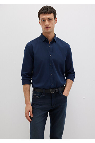 Mavi Lacivert (TENCEL™) Liyosel Karışımlı Gömlek Slim Fit / Dar Kesim 0211805...