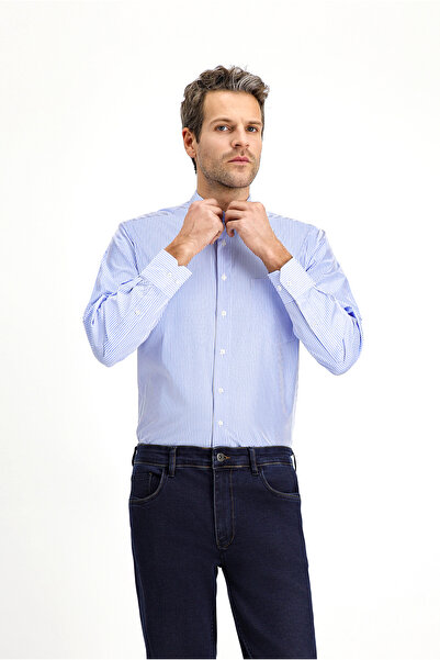 Kiğılı Long Sleeve Classic Striped Cotton Shirt