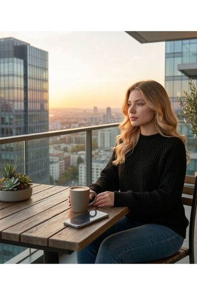 URUMDAY سترة نسائية ذات رقبة مستديرة