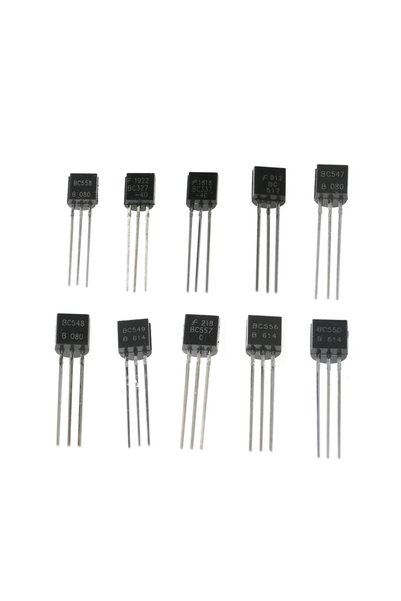 ROBİZ 200 Adet Transistör Seti Kutulu 10 Tip Npn Pnp TO-92 BC327 BC337 BC517 BC547 BC548 BC549 BC550