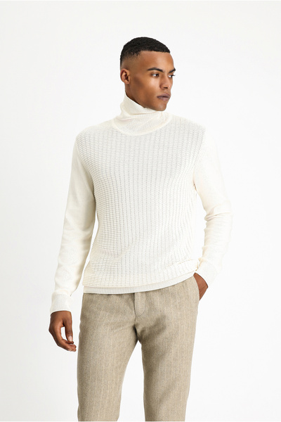 Kiğılı Pulover din bumbac cu model, cu gât roscat, cu croiala normală