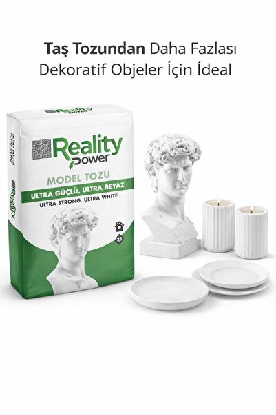 Taş Tozu - Hızlı Donan Profesyonel Taş Tozu - Mumluk Biblo - tepsi - heykel - Hobi Harcı - 25 Kg
