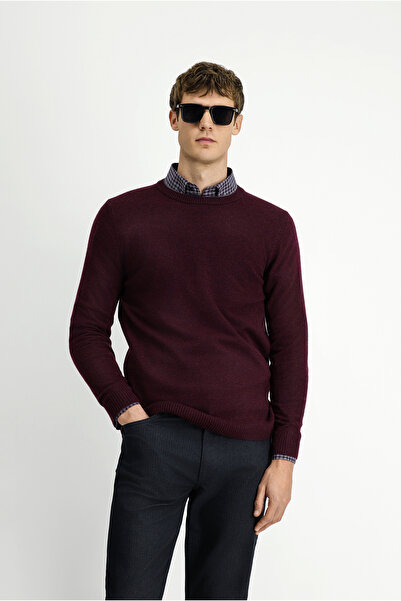 Kiğılı Πλεκτό πουλόβερ με λαιμόκοψη ποδηλάτου και κανονική εφαρμογή, σετ Μάλλ...