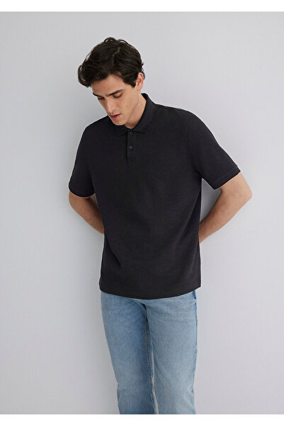 Mavi Schwarzes Polo-T-Shirt Regular Fit / Normaler Schnitt 0612231-900