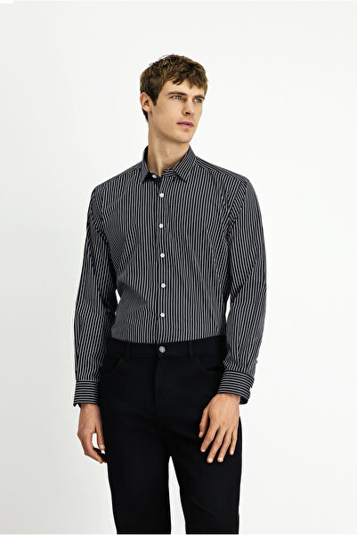 Kiğılı قميص قطني مخطط بأكمام طويلة