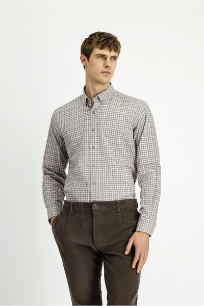 Kiğılı Cămașă pentru pădurar, cu mânecă lungă, cu nasturi, cu guler, din bumb...