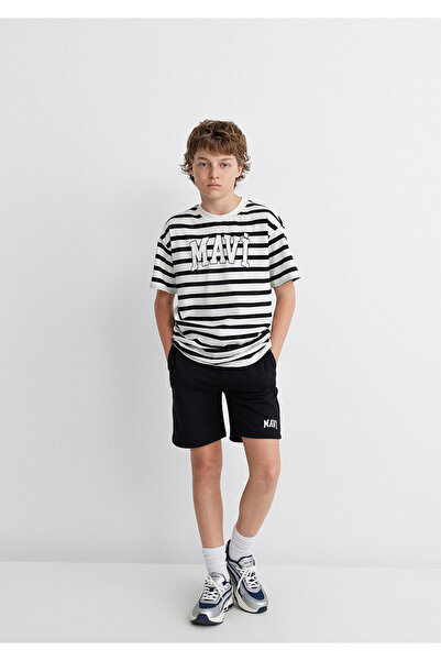 Mavi Schwarze Shorts mit Logo-Print 6410003 -900