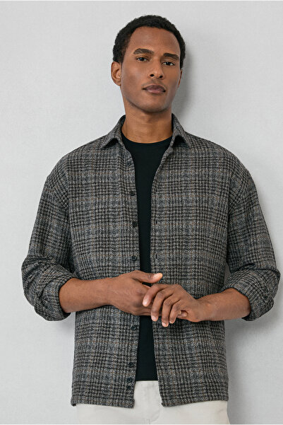 Kiğılı Uzun Kol Oversize Ekstra Rahat Kesim Ekose Pamuk Oduncu Kışlık Gömlek