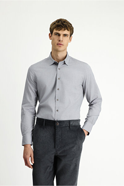 Kiğılı Cămașă din bumbac Dobby Slim Fit cu mânecă lungă