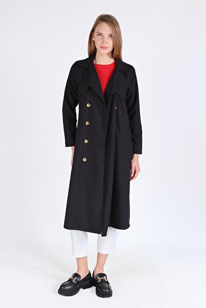 Rays Μαύρη καμπαρντίνα με σχέδια 4104A