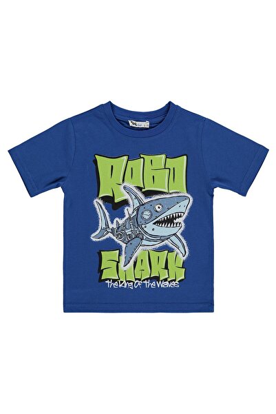 Civil Boys Smiling Face Printed 2-5 Years Old T-Shirt - Blue 3-4 Years Old
