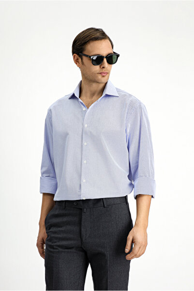 Kiğılı Long Sleeve Classic Patterned Cotton Shirt