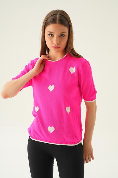 Rays Tricou cu inimă fucsia 1489