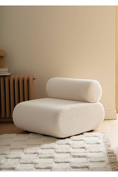 elissa home Luna Berjer , Teddy , Beyaz , Tekli Koltuk , Ofis , Cafe , Ev