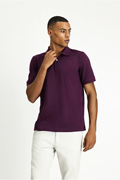 Kiğılı Tricou din bumbac cu gât polo cu detaliu de broderie - Potrivire obișn...