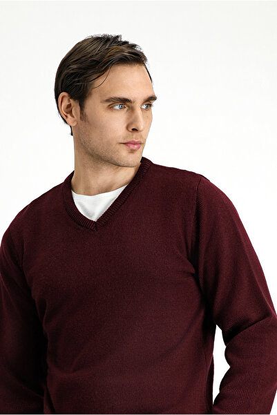 Kiğılı V Yaka Regular Fit Triko Kazak