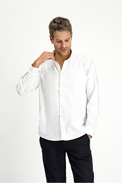 Kiğılı Cămașă Oxford din bumbac, cu mânecă lungă, cu nasturi, cu guler, cu cr...