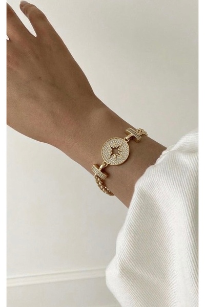 Markiz Takı Gold Star Bracelet 17 Cm+ 7 cm