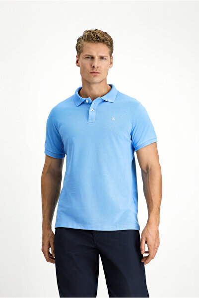 Kiğılı Tricou cu guler polo slim fit brodat bumbac 100%